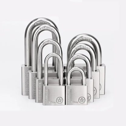 304 Stainless Steel Padlock Cabinet Outdoor Lock Head Furniture Lock Waterproof Rust-Proof Door Lock same key with 4 keys