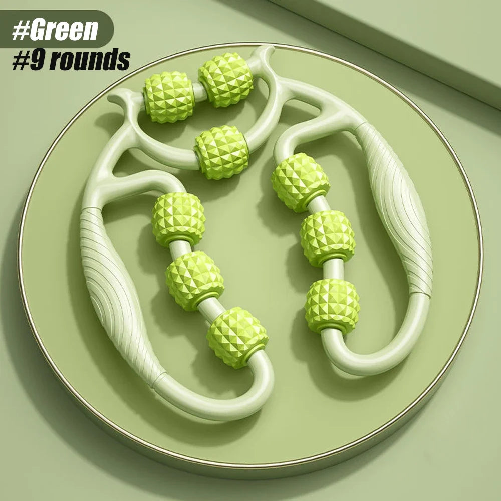 1Pcs 9-Wheel Fascia Muscle Roller, Cellulite Roller, Massage Roller for Relieve Muscle Soreness Thigh,Calf,Arm,Reduce Cellulite