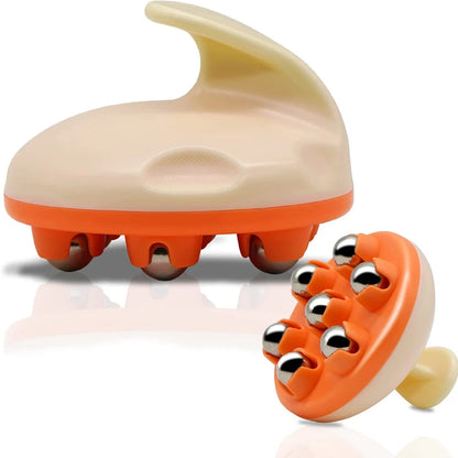 Hand Roller Massager for Cellulite Massage,Deep Tissue Massage Ball for Back,Neck,Foot,Shoulder,with 7 360-degree Metal Roller