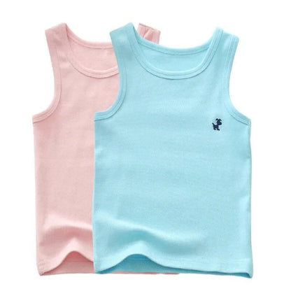 Fashion Children T-shirts for Girls Candy Color Baby Boys Graphic Tee Cotton Vest Tops Kids Summer Clothes Sleeveless T-Shirt