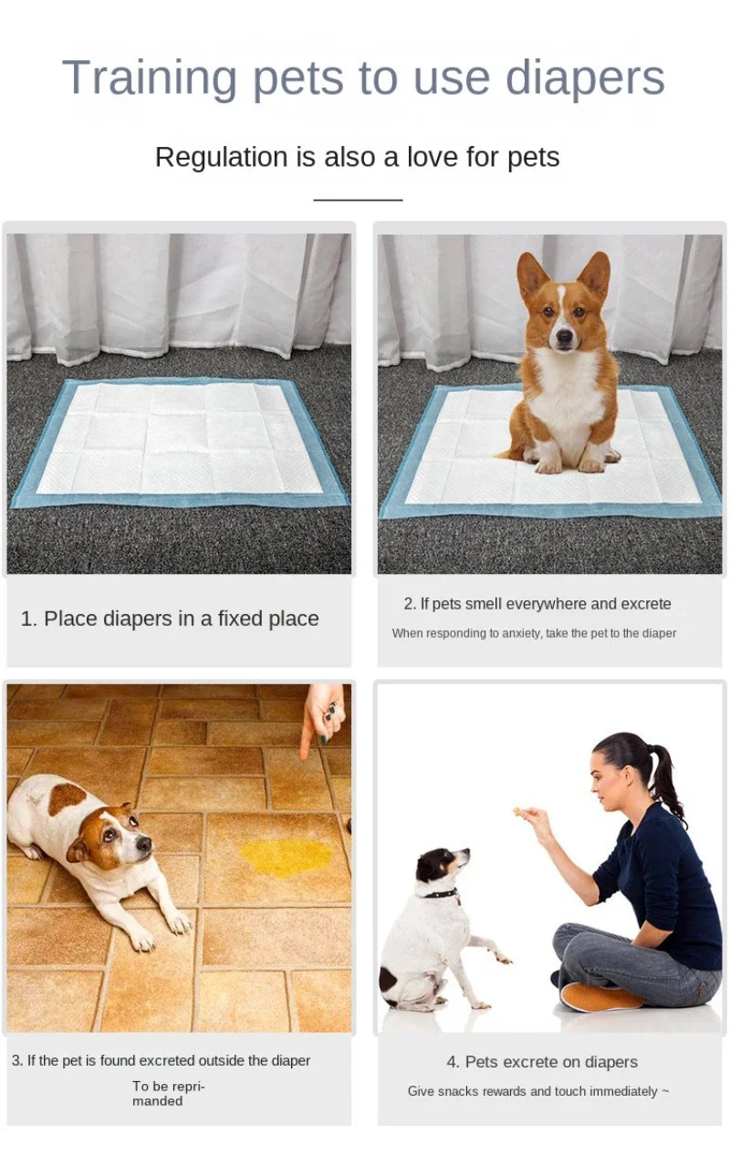 50/30/20/10PCS Absorbent Dogs Diapers Disposable Puppy Training Pee Pads Quick Dry Surface Mat Clean Cushion Dog Supplies