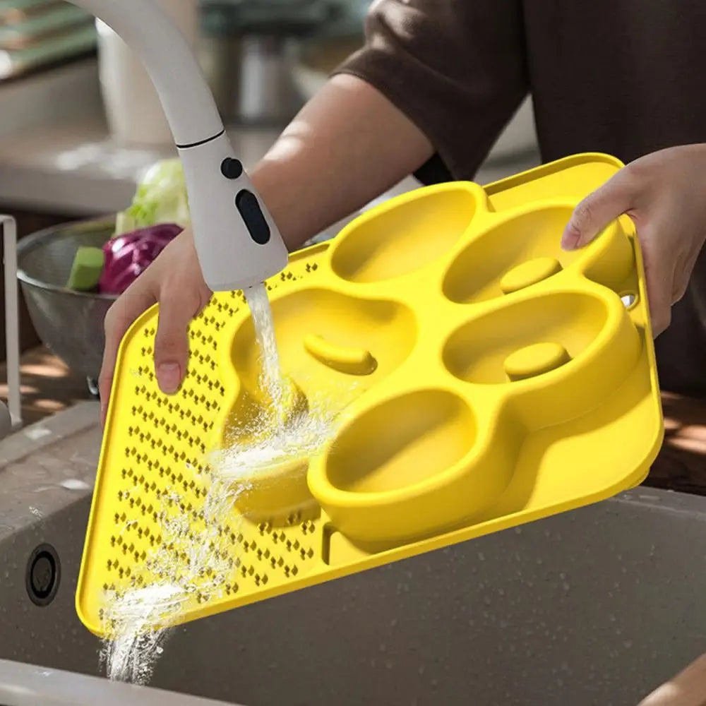 Multi-use Silicone Pet Slow Feeder Bowl Choke-proof Portable Pet Canning Lick Tray Non-slip Cat Food Bowl Water Food