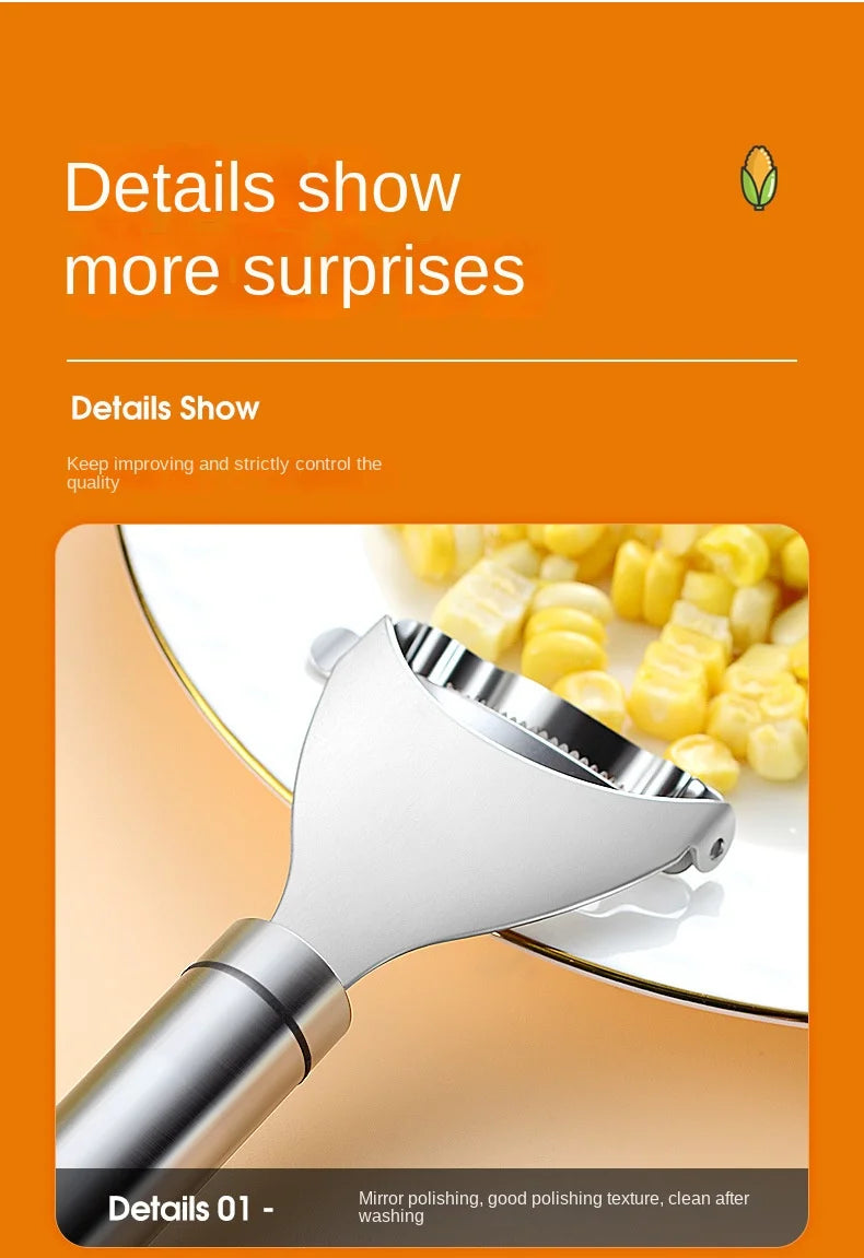 Stainless Steel Corn Peeler Corn Thresher Easy Peel Corn Stripper Handle Corn Knives Peeler Kitchen Fruit and Vegetable Tools
