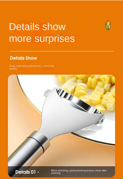 Stainless Steel Corn Peeler Corn Thresher Easy Peel Corn Stripper Handle Corn Knives Peeler Kitchen Fruit and Vegetable Tools