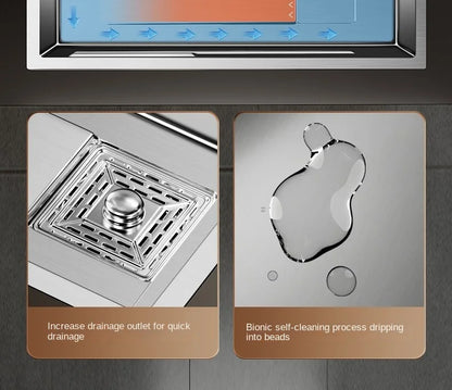 Nano 304 Stainless Steel Sink Waterfall Large Single Slot Kitchen Sink Vegetable Sink Stainless Steel Sink Household Sink