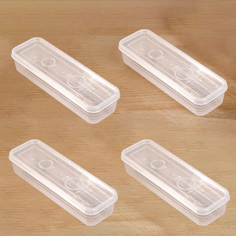 2/4 Pcs Long Rectangular Food Storage Containers, Plastic Reusable Refrigerator Organizer Boxes Kitchen Accessories