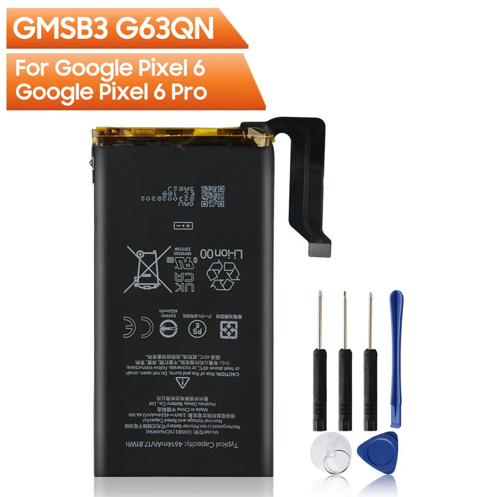 Replacement Battery GMSB3 For Google Pixel 6 4614mAh G63QN For Google Pixel 6 Pro 5003mAh GLU7G For Google Pixel 6A