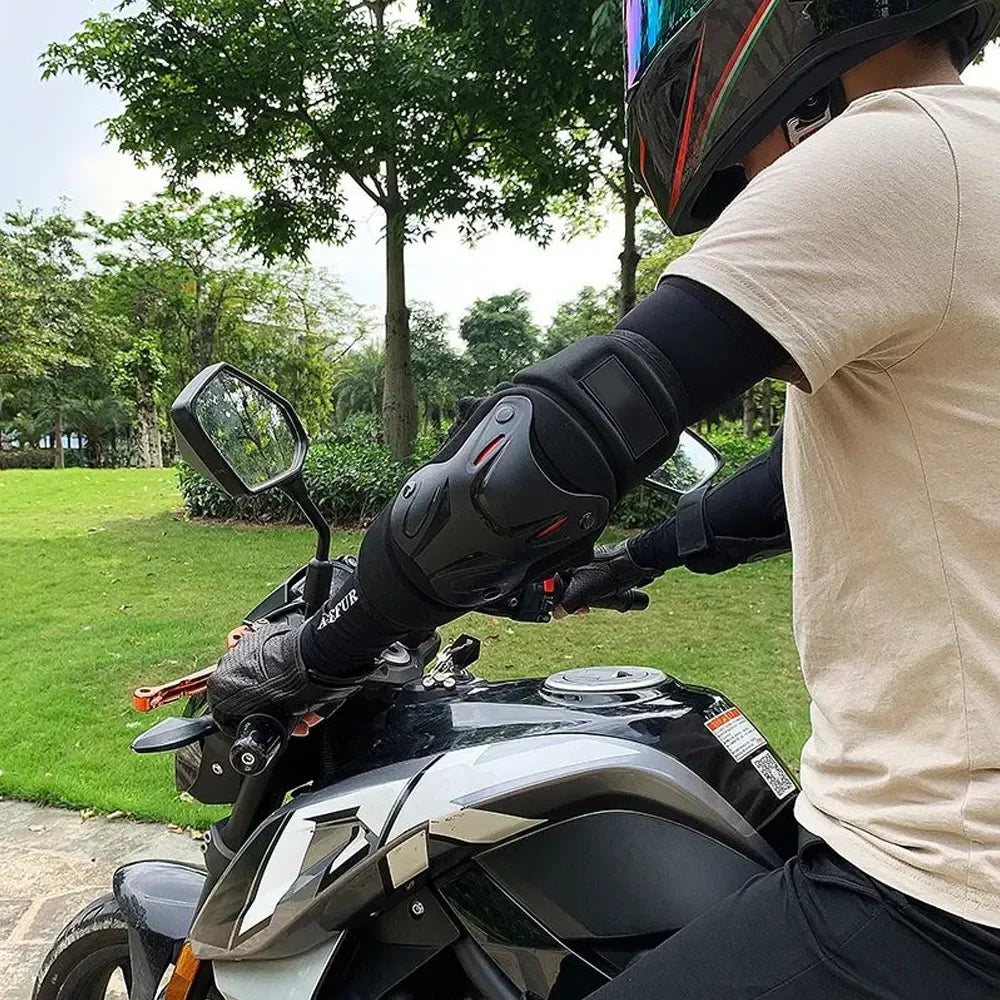 1Pair Knee Brace Elbow Protection Pads Shock Absorption Keep Warm Motorcycle Knee Elbow Pads Safety Protector for Outdoor Sports