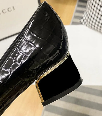 Office Shoes For Women 2024 Ladies Summer Footwear With Medium Heels Pointed Toe Luxury Leather Casual Comfortable And Elegant A