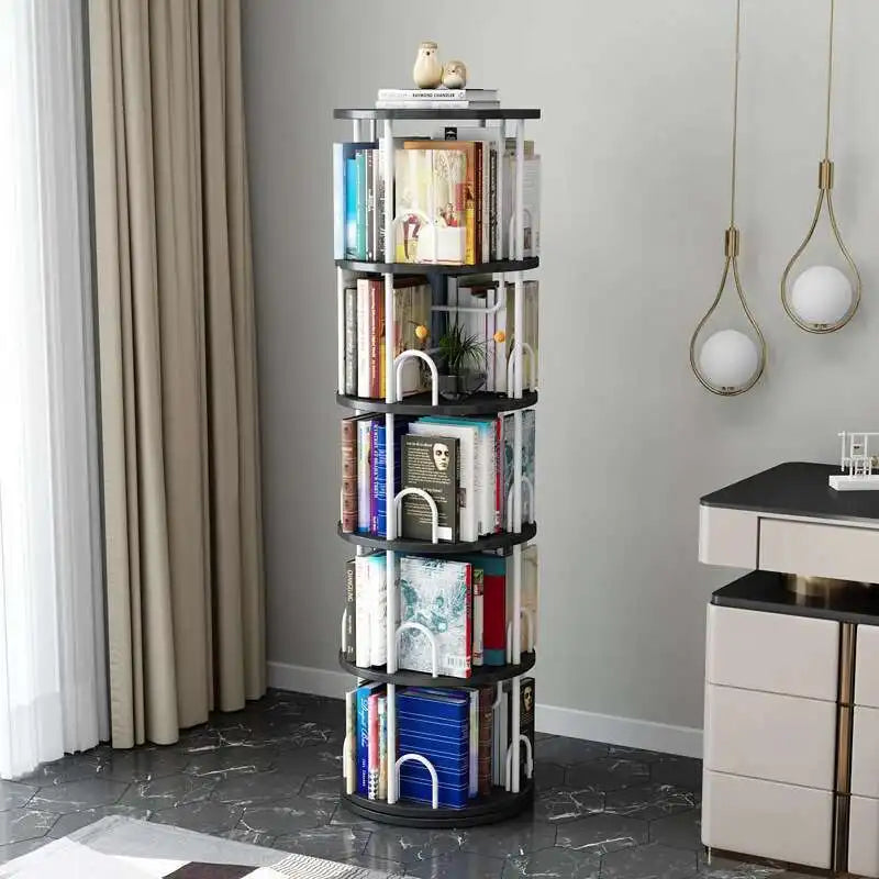 Modern Closet Bookcase Organizer Cabinet Display Rotating Bookcase Magazine Shelves Estante Para Livros Minimalist Furnitures