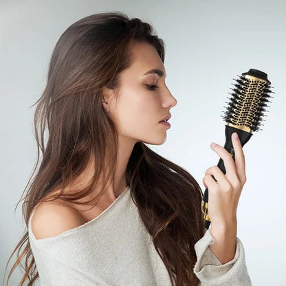 LISAPRO Elegant Black Golden Hot Air Brush 2.0  One Step Hair Dryer Brush and Styler Volumizer Multifunctional Blow Dryer Brush