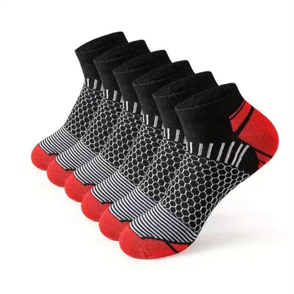 Sports socks Men's summer outdoor running fitness socks Deodorant sweat-absorbing breathable short boat socks 5 pairs