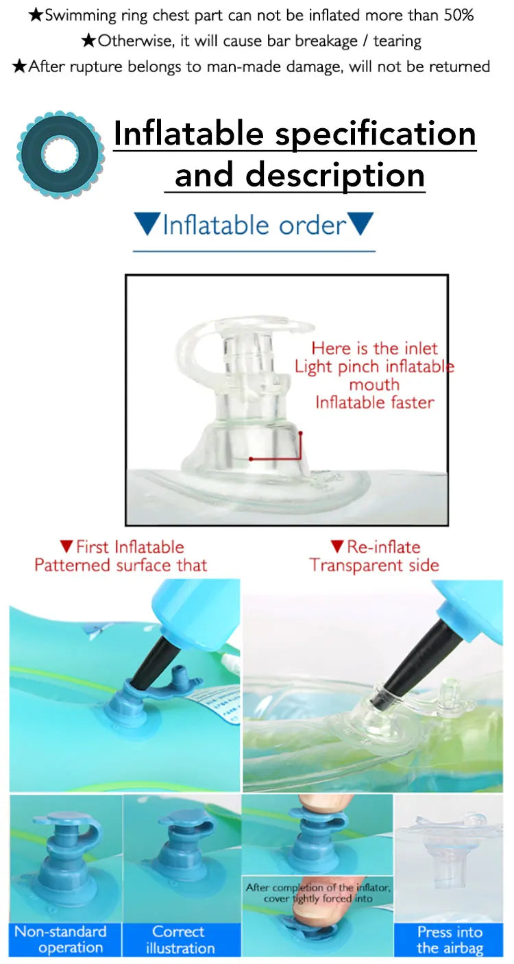 Inflatable Baby Swimming Ring Armpit Floating Kid Swimming Pool Accessories Circle Bathing Inflatable Toddler Rings Water Toys