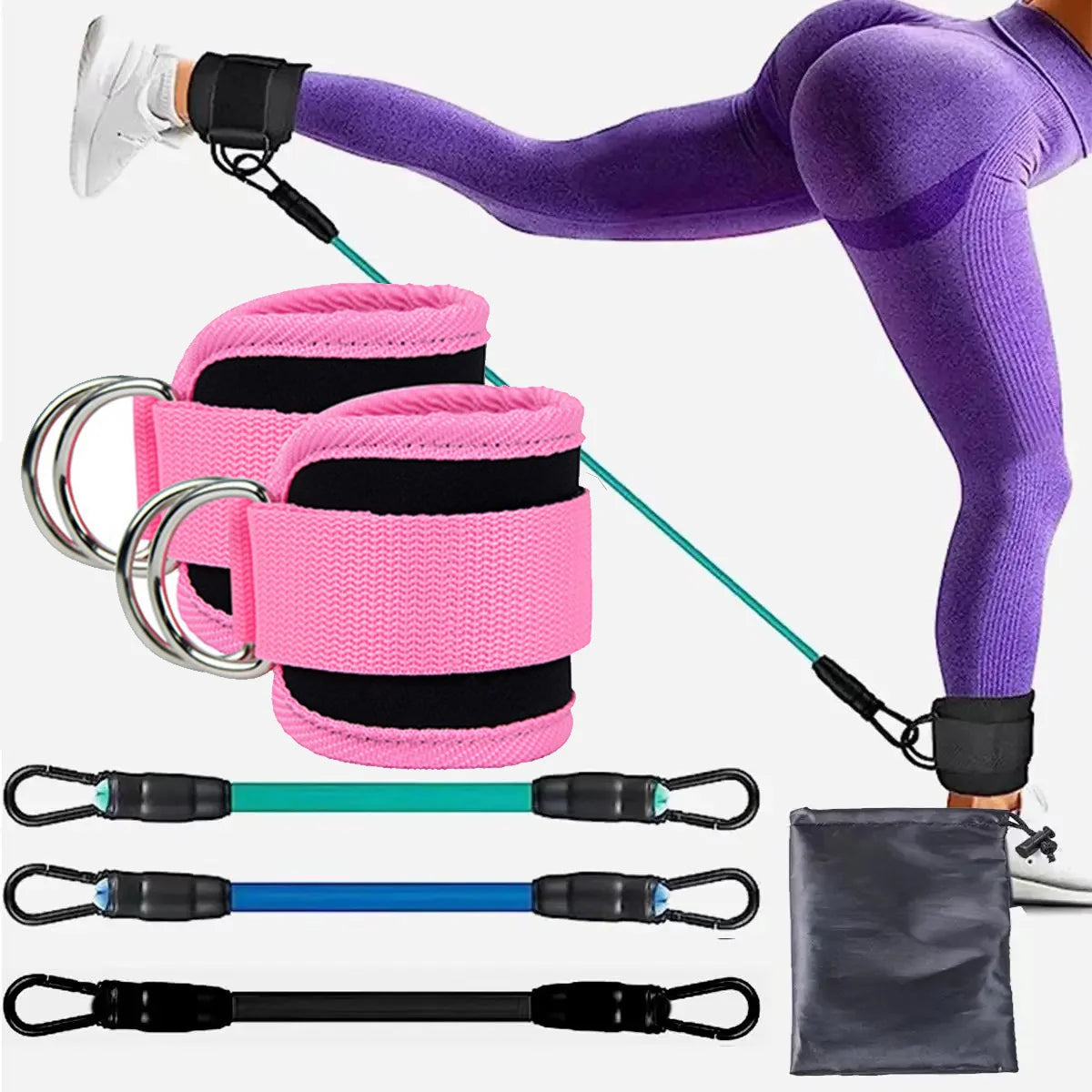 Resistance Bands With Ankle Straps Fitness Workout Training Resistance Bands Home Yoga Stretch Elastic Pilates Gym Equipment