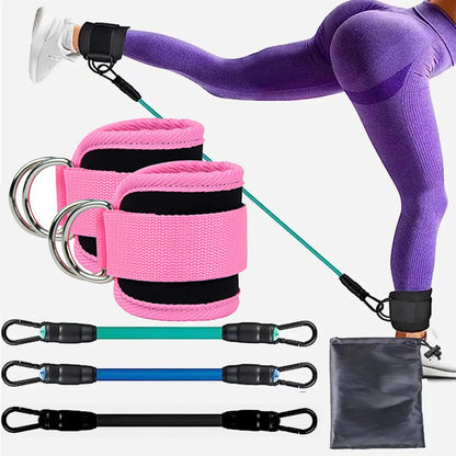 Resistance Bands With Ankle Straps Fitness Workout Training Resistance Bands Home Yoga Stretch Elastic Pilates Gym Equipment