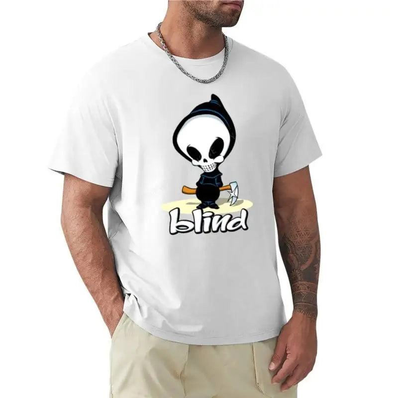 blind skateboards T-Shirt Short sleeve tee boys white t shirts mens clothes black cotton mens t-shirt