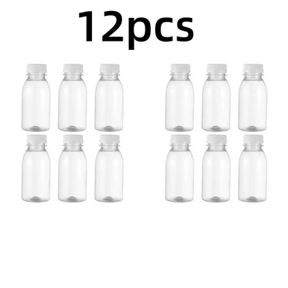 6pcs Small Plastic Bottle 100ml Milk Bottles Small Juice Bottles Leakproof Milk Bottles Portable Beverage Bottles Plastic Water