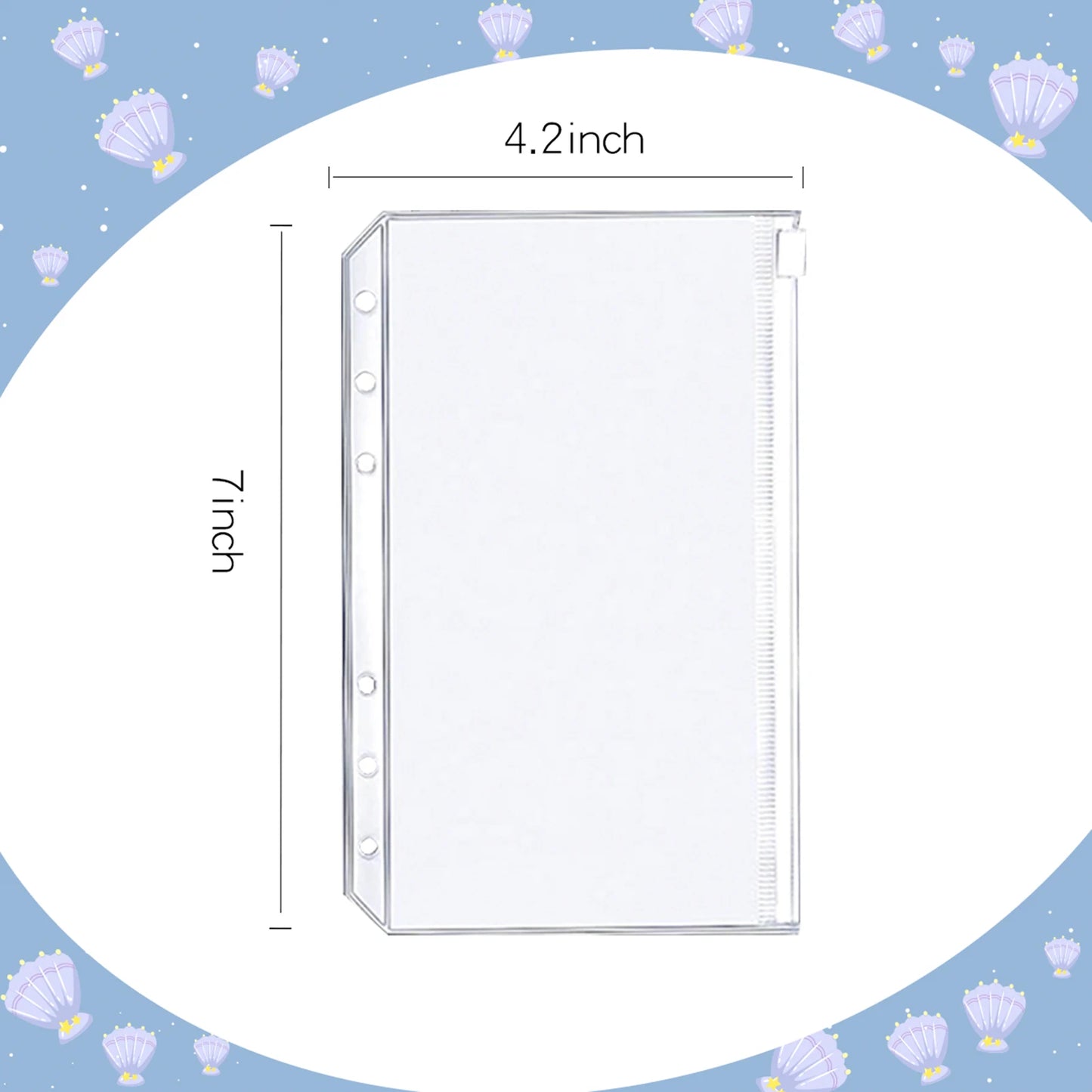A6 Budget Binder Cover With 10Pcs Transparent Cash Envelopes Waterproof PVC Zippered Cash Bags For Budget