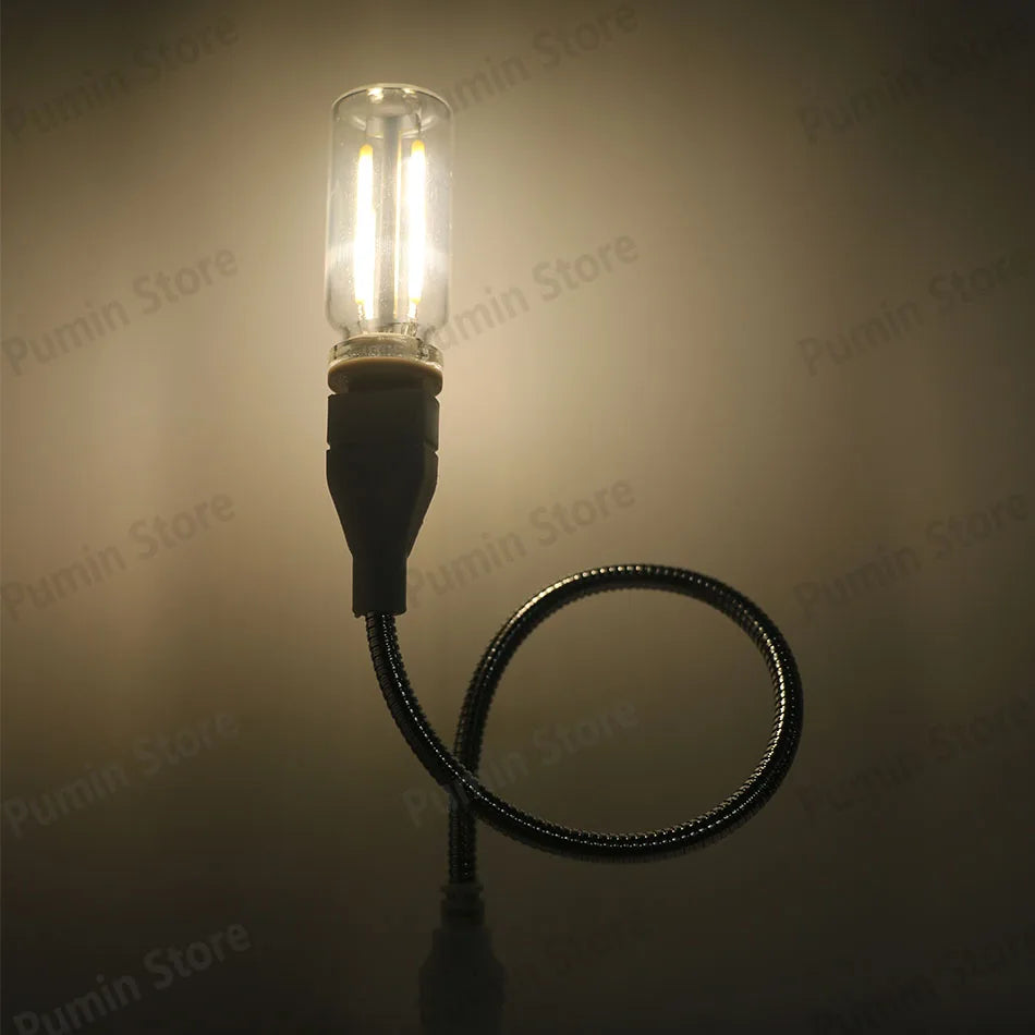 LED Night Light A set of Light Bulbs USB Bendable Night Light USB Metal Hose And Night Light Bulb Purple Pink Blue Green