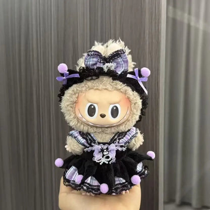 Labubu Doll Costume Set 15-17cm Cartoon Cute Dressing Up, Climbing Clothes Skirt Labubu Costume Accessories Replacement Props