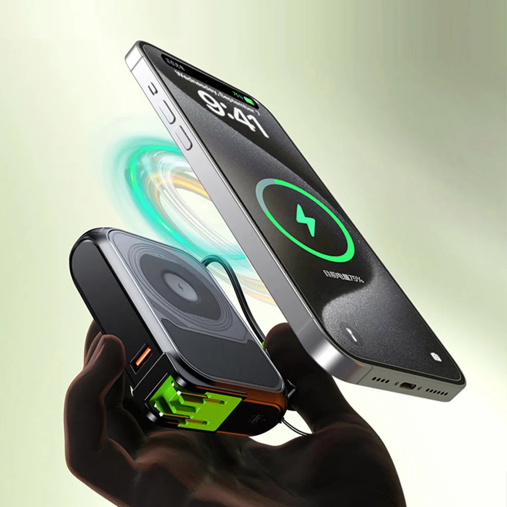 3 in 1 Energy Storage Charger Portable Wireless Power Bank 22.5w with Stand 20,000mah Waterproof & Sturdy Design