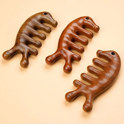 Scalp Massager Gua Sha Tool Wooden Massage Wood Comb Scalp Head Oil Massager Scalp Hair Comb Tools Hair Care