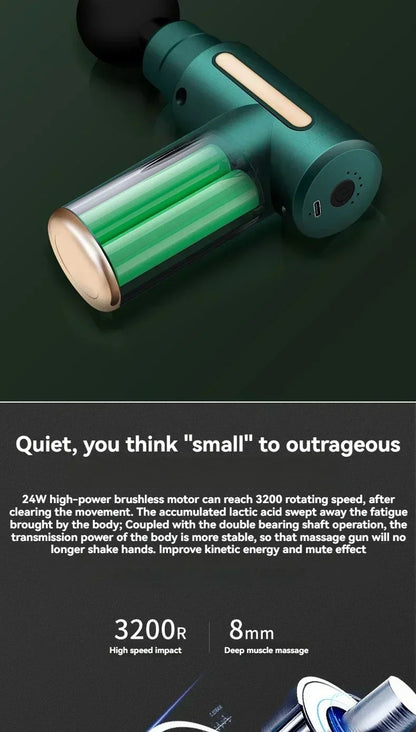 Portable Button Fascia Gun Deep Tissue Massage Mini Lightweight and Adjustable Speed Massage Equipment Suitable for the Body