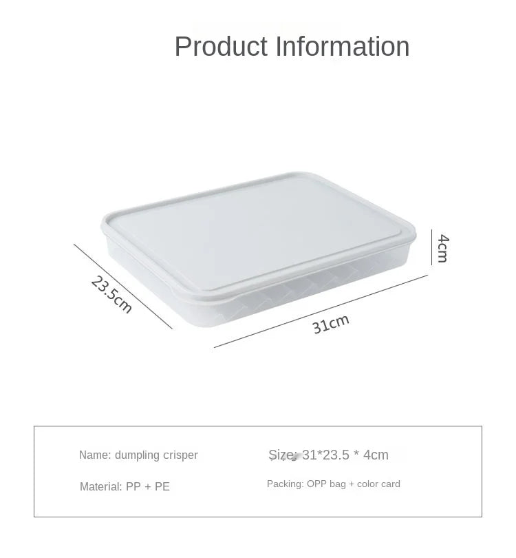 Food Storage Box, Fruit Egg Organizer, Refrigerator Fresh Keep Organizer, Kitchen Leak Proof Dumpling Storage Box