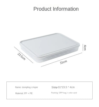 Food Storage Box, Fruit Egg Organizer, Refrigerator Fresh Keep Organizer, Kitchen Leak Proof Dumpling Storage Box