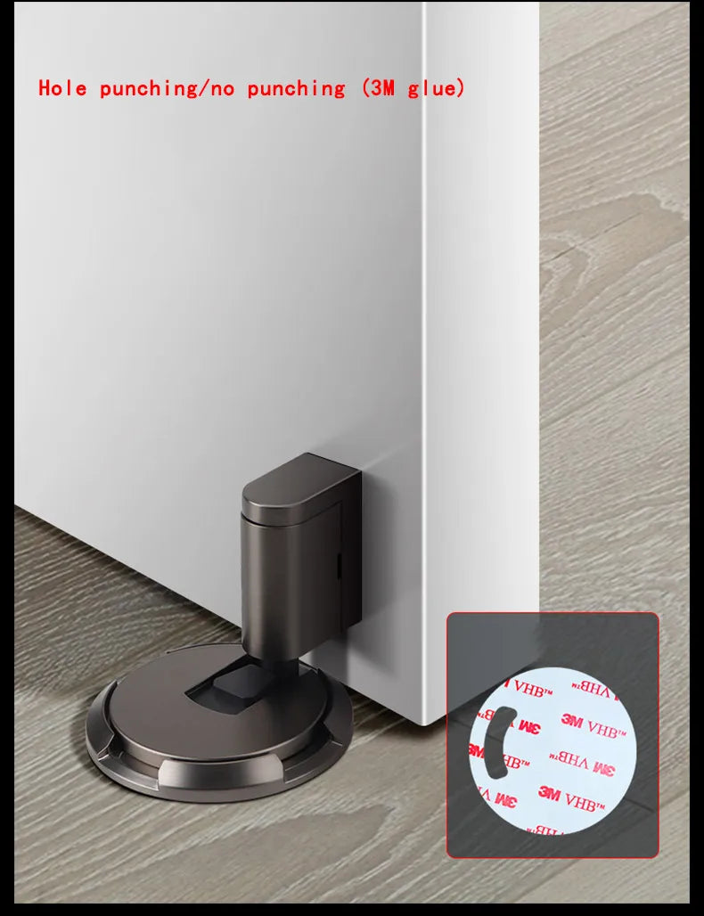 No-punch Door Suction Windproof Ground Suction Anti-collision Door Stopper Household Door Stopper Door-impact Fixed Door Stopper