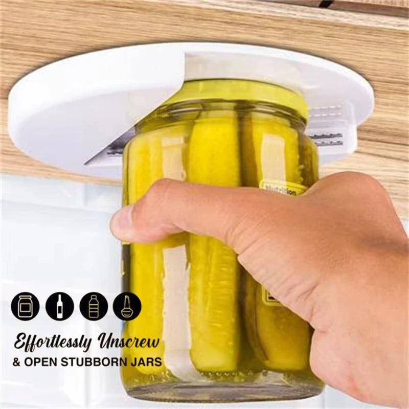 1pcs Under Cabinet Jar Openers for Weak Hand Easy Grip Arthritis jar opener One Handed Gadgets & Bottle Opener Kitchen Tools