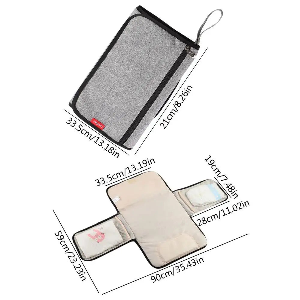 Travel Diaper Changing Mat Waterproof Folding Diaper Organizer Bag Lightweight Changing Mat For Parks Shopping Malls Restaurants