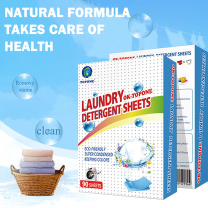 90 pcs Washer Sheets Detergent Laundry Sheets Eco-Friendly Laundry Soap No Waste Laundry Detergent Stain Remover Liquid