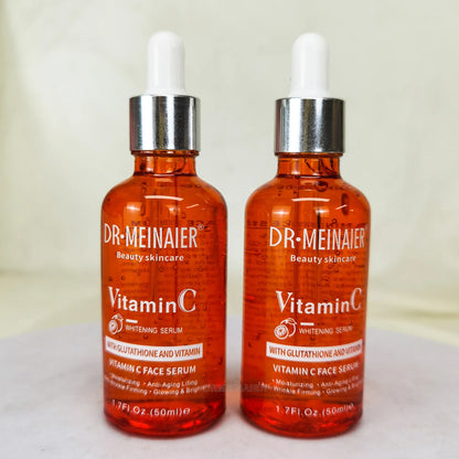 50ml*2pcs Vitamin C Face Serum, Brightens, Hydrates and Reduces Signs of Aging, with Vitamin C, Hyaluronic Acid for Glowing Skin