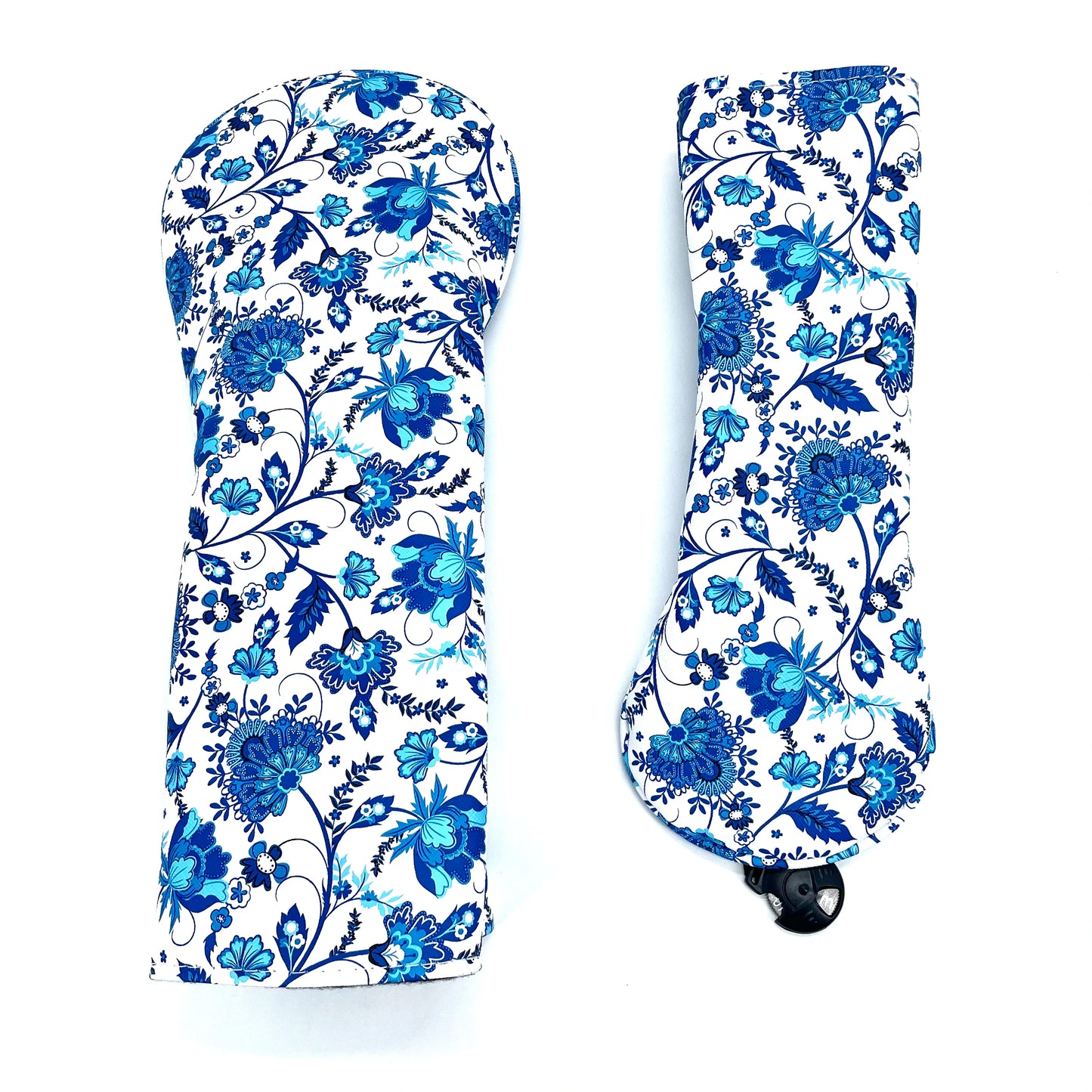 Golf Blue cherry blossoms pattern Head cover Driver Head Covers Fairway Wood Head Covers Hybrid Head Covers Pu Leather