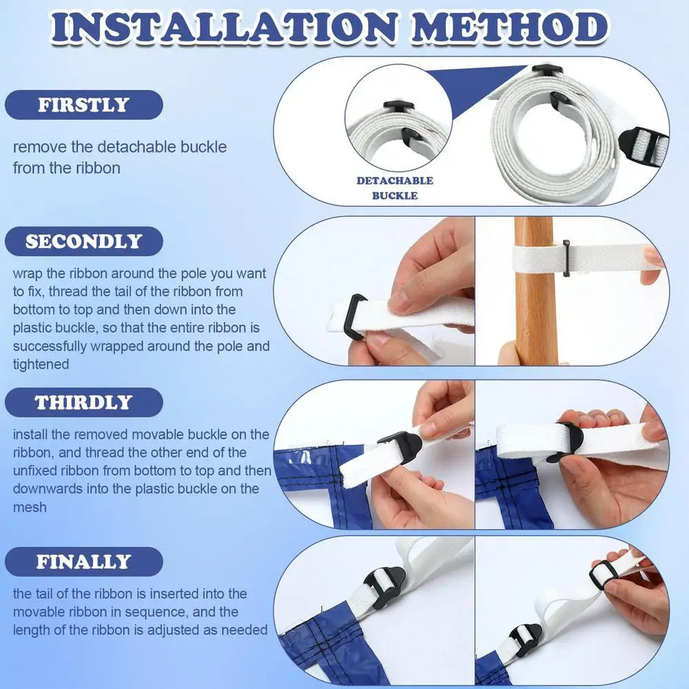 Water Volleyball Net Portable 15 X 3FT Tennis Net Replacement Swimming Pool Supplies Heavy Duty Sports Accessories For Backyard