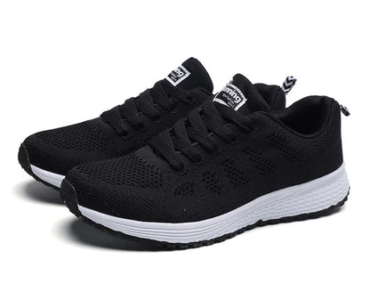 Women Casual Shoes Fashion Breathable Walking Mesh FlatShoesSneakers White Female Footwear