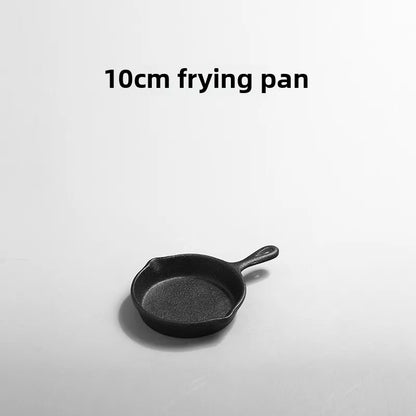 Cast Iron Pan Uncoated Frying Pan Small Frying Egg Pan Household Pan Kitchenware Set Oil Splashing Pan Cast Iron Cookware Frying