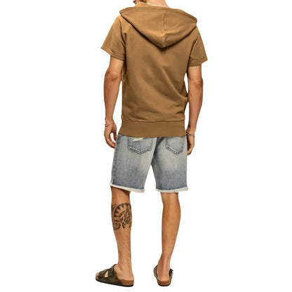 2024 Amazon New Men's Athleisure European and American Hooded Loose Short Sleeves