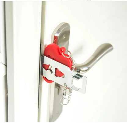 Security Portable Door Lock Latch No Drill Manual Hotel Room Devices For Add Security Holes Removable For Travel Safety