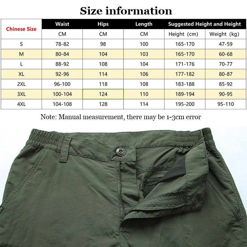 2025 Outdoor Waterproof Tactical Cargo Pants Men Breathable Summer Casual Army Military Long Trousers Male Quick Dry Cargo Pants