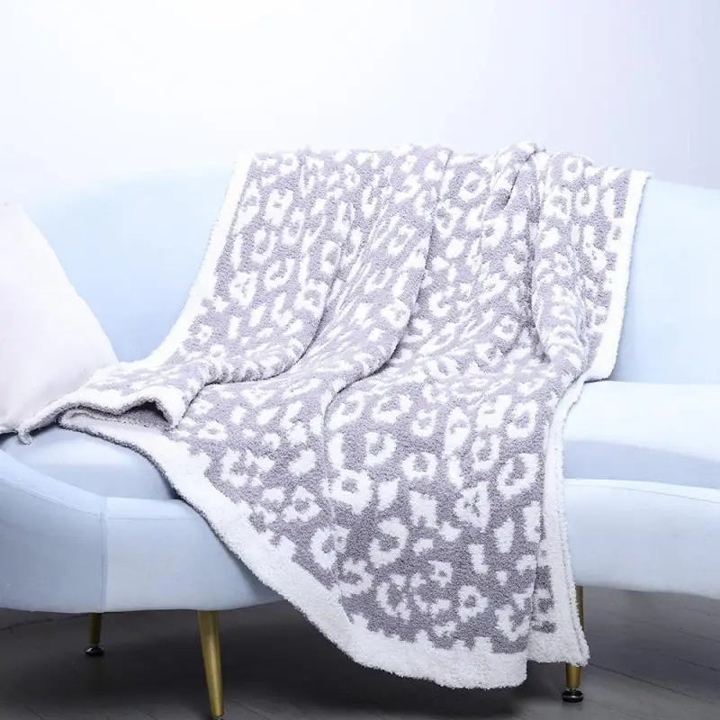 Super Soft Leopard Print Blanket, Warn Knitted Fleece Blanket, Sofa Nap Lightweight Blanket