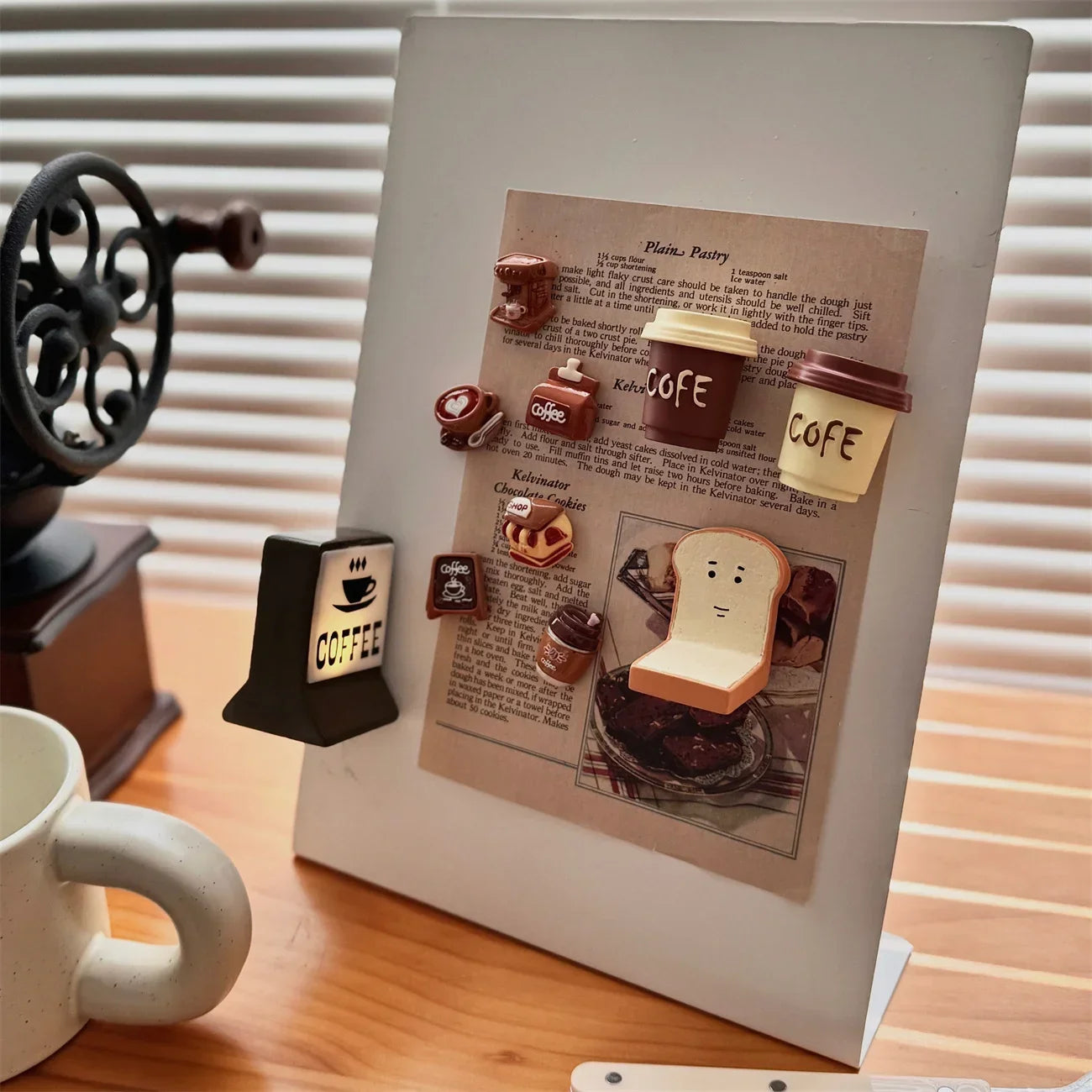 Coffee Shop Fridge Stickers Magnetic Creative Convenience Store Light Signs Home Decorative Ornaments  Luminous Light Boxes