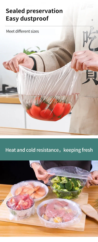 10/50/100/150/200pcs Reusable Disposable Food Cover Plastic Wrap Durable Elastic Food Lids for Bowls Elastic Plate Covers