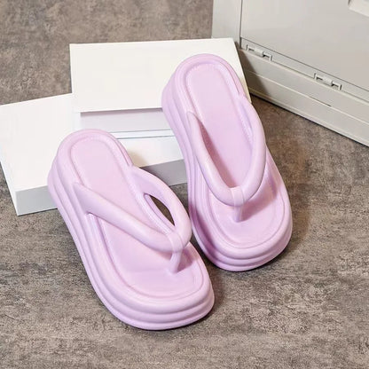 Thick Bottom Flip-flops Summer Fashion Women Slippers Soft Bottom Increase Anti-slip Anti-odor Beach Slippers Zapatos De Mujer