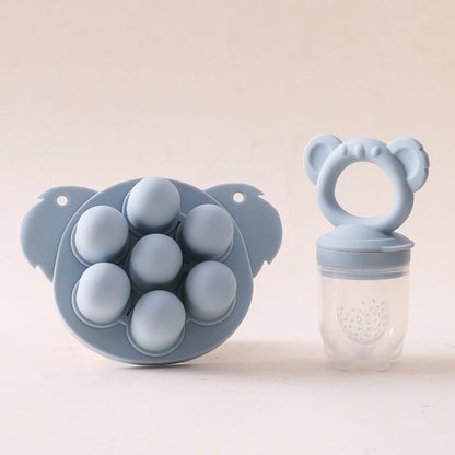Baby Rabbit Fruit Feeder Set Food Supplement Nursing Feeder BPA Free Silicone Feeding Freezer Tray Tableware Fresh Food Feeder