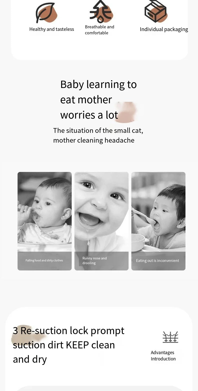 50-Pack Disposable Bibs for Babies Aged 6 Months to 2 Years Cartoon Bear Feeding Bib for Boy Girl Non-woven Drool Towel