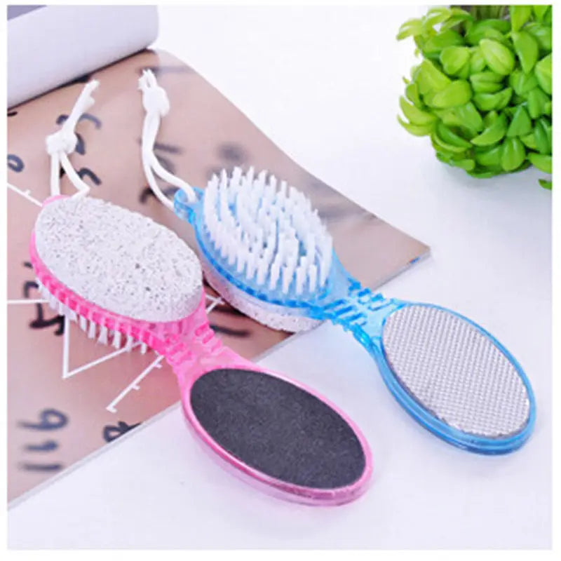 1pc Foot Care Tool 4in1 Pumice Stone Dead Skin Remover Peeling Brush Pedicure Grinding Tool Random Color Pedicura Ferramentas