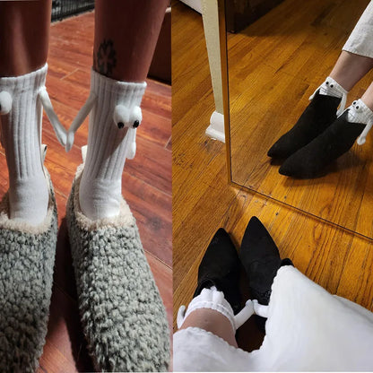 Magnetic Hand Holding Socks Dopamine Colors SocksFunny Men For Women Novelty Friendship Couples Bestie Gift Boyfriend Girlfriend