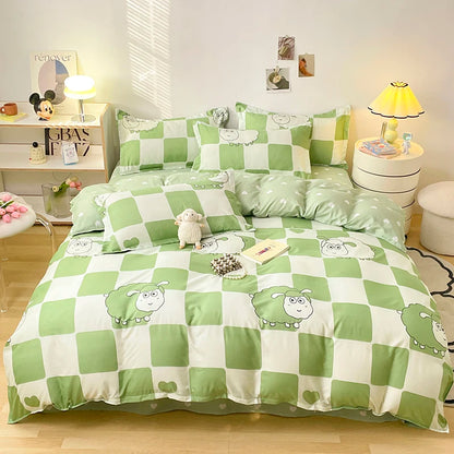 Bedding Set for Girl Boy Bedroom KIDS Modern Comforter Duvet Cover Flat Sheet Pillowcase  Home Textile Soft Bed Linen